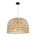GLOBOSTAR® MANGEA 00716 Boho Κρεμαστό Φωτιστικό Οροφής με Ντουί 1 x E27 AC 220-240V IP20 - Μπεζ - Μ50 x Π50 x Υ34cm