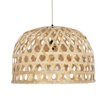 GLOBOSTAR® MANGEA 00716 Boho Κρεμαστό Φωτιστικό Οροφής με Ντουί 1 x E27 AC 220-240V IP20 - Μπεζ - Μ50 x Π50 x Υ34cm