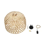GLOBOSTAR® MANGEA 00716 Boho Κρεμαστό Φωτιστικό Οροφής με Ντουί 1 x E27 AC 220-240V IP20 - Μπεζ - Μ50 x Π50 x Υ34cm
