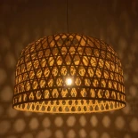 GLOBOSTAR® MANGEA 00717 Boho Κρεμαστό Φωτιστικό Οροφής με Ντουί 1 x E27 AC 220-240V IP20 - Μπεζ - Μ100 x Π100 x Υ59cm