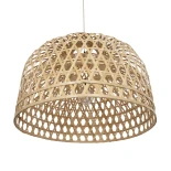GLOBOSTAR® MANGEA 00717 Boho Κρεμαστό Φωτιστικό Οροφής με Ντουί 1 x E27 AC 220-240V IP20 - Μπεζ - Μ100 x Π100 x Υ59cm