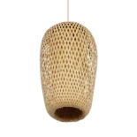 GLOBOSTAR® SAN TROPEZ 00764 Boho Κρεμαστό Φωτιστικό Οροφής με Ντουί 1 x E27 AC 220-240V IP20 - Μπεζ - Μ23 x Π23 x Υ42cm