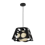 GLOBOSTAR® CARTER 00962 Μοντέρνο Κρεμαστό Φωτιστικό Οροφής με Ντουί 1 x E27 AC 220-240V IP20 - Μαύρο & Μπεζ - Μ28 x Π28 x Υ22cm