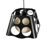 GLOBOSTAR® CARTER 00962 Μοντέρνο Κρεμαστό Φωτιστικό Οροφής με Ντουί 1 x E27 AC 220-240V IP20 - Μαύρο & Μπεζ - Μ28 x Π28 x Υ22cm