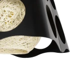 GLOBOSTAR® CARTER 00962 Μοντέρνο Κρεμαστό Φωτιστικό Οροφής με Ντουί 1 x E27 AC 220-240V IP20 - Μαύρο & Μπεζ - Μ28 x Π28 x Υ22cm