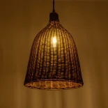 GLOBOSTAR® BAHAMAS 01367 Boho Κρεμαστό Φωτιστικό Οροφής με Ντουί 1 x E27 AC 220-240V IP20 - Καφέ - Μ30 x Π30 x Υ40cm