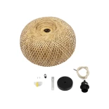 GLOBOSTAR® SAN TROPEZ 01626 Boho Κρεμαστό Φωτιστικό Οροφής με Ντουί 1 x E27 AC 220-240V IP20 - Μπεζ - Μ38 x Π38 x Υ22cm