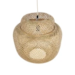 GLOBOSTAR® MALDIVES 01657 Boho Κρεμαστό Φωτιστικό Οροφής με Ντουί 1 x E27 AC 220-240V IP20 - Μπεζ - Μ50 x Π50 x Υ50m
