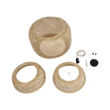 GLOBOSTAR® MALDIVES 01657 Boho Κρεμαστό Φωτιστικό Οροφής με Ντουί 1 x E27 AC 220-240V IP20 - Μπεζ - Μ50 x Π50 x Υ50m