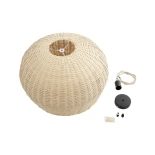 GLOBOSTAR® BERMUDA 01709 Boho Κρεμαστό Φωτιστικό Οροφής με Ντουί 1 x E27 AC 220-240V IP20 - Μπεζ - Μ50 x Π50 x Y34cm