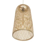 GLOBOSTAR® CALERO 01710 Boho Κρεμαστό Φωτιστικό Οροφής με Ντουί 1 x E27 AC 220-240V IP20 - Μπεζ - Μ25 x Π25 x Υ50cm