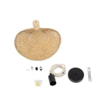 GLOBOSTAR® CUBA 01715 Boho Κρεμαστό Φωτιστικό Οροφής με Ντουί 1 x E27 AC 220-240V IP20 - Μπεζ - Μ33 x Π33 x Υ25cm