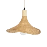 GLOBOSTAR® CUBA 01715 Boho Κρεμαστό Φωτιστικό Οροφής με Ντουί 1 x E27 AC 220-240V IP20 - Μπεζ - Μ33 x Π33 x Υ25cm