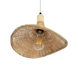 GLOBOSTAR® CUBA 01715 Boho Κρεμαστό Φωτιστικό Οροφής με Ντουί 1 x E27 AC 220-240V IP20 - Μπεζ - Μ33 x Π33 x Υ25cm