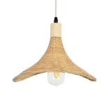 GLOBOSTAR® CUBA 01715 Boho Κρεμαστό Φωτιστικό Οροφής με Ντουί 1 x E27 AC 220-240V IP20 - Μπεζ - Μ33 x Π33 x Υ25cm