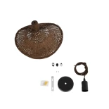 GLOBOSTAR® CUBA 01716 Boho Κρεμαστό Φωτιστικό Οροφής με Ντουί 1 x E27 AC 220-240V IP20 - Καφέ - Μ33 x Π33 x Υ25cm