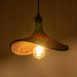 GLOBOSTAR® CUBA 01716 Boho Κρεμαστό Φωτιστικό Οροφής με Ντουί 1 x E27 AC 220-240V IP20 - Καφέ - Μ33 x Π33 x Υ25cm