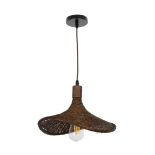 GLOBOSTAR® CUBA 01716 Boho Κρεμαστό Φωτιστικό Οροφής με Ντουί 1 x E27 AC 220-240V IP20 - Καφέ - Μ33 x Π33 x Υ25cm