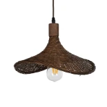 GLOBOSTAR® CUBA 01716 Boho Κρεμαστό Φωτιστικό Οροφής με Ντουί 1 x E27 AC 220-240V IP20 - Καφέ - Μ33 x Π33 x Υ25cm