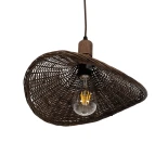 GLOBOSTAR® CUBA 01716 Boho Κρεμαστό Φωτιστικό Οροφής με Ντουί 1 x E27 AC 220-240V IP20 - Καφέ - Μ33 x Π33 x Υ25cm