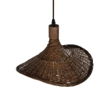 GLOBOSTAR® CUBA 01716 Boho Κρεμαστό Φωτιστικό Οροφής με Ντουί 1 x E27 AC 220-240V IP20 - Καφέ - Μ33 x Π33 x Υ25cm