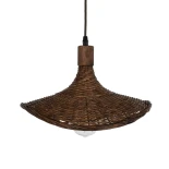 GLOBOSTAR® CUBA 01716 Boho Κρεμαστό Φωτιστικό Οροφής με Ντουί 1 x E27 AC 220-240V IP20 - Καφέ - Μ33 x Π33 x Υ25cm