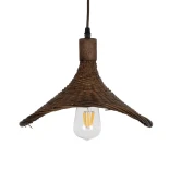 GLOBOSTAR® CUBA 01716 Boho Κρεμαστό Φωτιστικό Οροφής με Ντουί 1 x E27 AC 220-240V IP20 - Καφέ - Μ33 x Π33 x Υ25cm