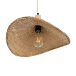 GLOBOSTAR® CUBA 01717 Boho Κρεμαστό Φωτιστικό Οροφής με Ντουί 1 x E27 AC 220-240V IP20 - Μπεζ - Μ43 x Π43 x Υ30cm