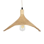 GLOBOSTAR® CUBA 01717 Boho Κρεμαστό Φωτιστικό Οροφής με Ντουί 1 x E27 AC 220-240V IP20 - Μπεζ - Μ43 x Π43 x Υ30cm