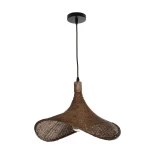 GLOBOSTAR® CUBA 01718 Boho Κρεμαστό Φωτιστικό Οροφής με Ντουί 1 x E27 AC 220-240V IP20 - Καφέ - Μ43 x Π40 x Y28cm