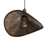 GLOBOSTAR® CUBA 01718 Boho Κρεμαστό Φωτιστικό Οροφής με Ντουί 1 x E27 AC 220-240V IP20 - Καφέ - Μ43 x Π40 x Y28cm