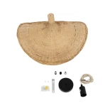 GLOBOSTAR® CUBA 01719 Boho Κρεμαστό Φωτιστικό Οροφής με Ντουί 1 x E27 AC 220-240V IP20 - Μπεζ - Μ53 x Π53 x Υ30cm