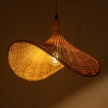 GLOBOSTAR® CUBA 01719 Boho Κρεμαστό Φωτιστικό Οροφής με Ντουί 1 x E27 AC 220-240V IP20 - Μπεζ - Μ53 x Π53 x Υ30cm