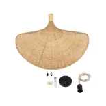 GLOBOSTAR® CUBA 01721 Boho Κρεμαστό Φωτιστικό Οροφής με Ντουί 1 x E27 AC 220-240V IP20 - Μπεζ - Μ63 x Π63 x Υ32cm