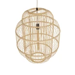 GLOBOSTAR® HIBISCUS 01763 Boho Κρεμαστό Φωτιστικό Οροφής με Ντουί 1 x E27 AC 220-240V IP20 - Μπεζ - Μ48 x Π48 x Y60cm