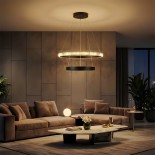 kelvo® DIAMOND KLV-101-0235 Κρεμαστό Φωτιστικό Οροφής LED 75W 7500lm 360° AC 220-240V IP20 Ρυθμιζόμενο Λευκό CCT με Χειριστήριο από 2700K έως 6000K Dimmable - Lumileds SMD Chip - Μαύρο Ματ - Μ60 x Π60 x Υ40cm - 3 Χρόνια Εγγύηση