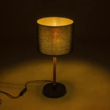 GLOBOSTAR® BRONX 201-0062 Μοντέρνο Επιτραπέζιο Φωτιστικό Πορτατίφ με Ντουί 1 x E27 AC 220-240V IP20 - Μαύρο & Μπεζ - Μ24 x Π24 x Υ37cm