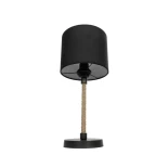 GLOBOSTAR® BRONX 201-0062 Μοντέρνο Επιτραπέζιο Φωτιστικό Πορτατίφ με Ντουί 1 x E27 AC 220-240V IP20 - Μαύρο & Μπεζ - Μ24 x Π24 x Υ37cm