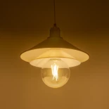 GLOBOSTAR® FERRO 203-0268 Μοντέρνο Κρεμαστό Φωτιστικό Οροφής με Ντουί 1 x E27 AC 220-240V IP20 - Λευκό & Χρυσό - Μ30 x Π30 x Υ19cm
