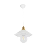 GLOBOSTAR® FERRO 203-0268 Μοντέρνο Κρεμαστό Φωτιστικό Οροφής με Ντουί 1 x E27 AC 220-240V IP20 - Λευκό & Χρυσό - Μ30 x Π30 x Υ19cm