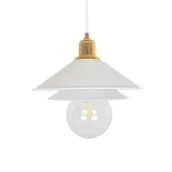 GLOBOSTAR® FERRO 203-0268 Μοντέρνο Κρεμαστό Φωτιστικό Οροφής με Ντουί 1 x E27 AC 220-240V IP20 - Λευκό & Χρυσό - Μ30 x Π30 x Υ19cm