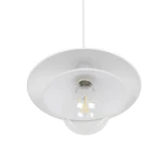 GLOBOSTAR® FERRO 203-0268 Μοντέρνο Κρεμαστό Φωτιστικό Οροφής με Ντουί 1 x E27 AC 220-240V IP20 - Λευκό & Χρυσό - Μ30 x Π30 x Υ19cm
