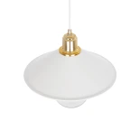 GLOBOSTAR® FERRO 203-0268 Μοντέρνο Κρεμαστό Φωτιστικό Οροφής με Ντουί 1 x E27 AC 220-240V IP20 - Λευκό & Χρυσό - Μ30 x Π30 x Υ19cm
