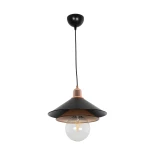 GLOBOSTAR® FERRO 203-0269 Μοντέρνο Κρεμαστό Φωτιστικό Οροφής με Ντουί 1 x E27 AC 220-240V IP20 - Μαύρο & Χάλκινο - Μ30 x Π30 x Υ19cm
