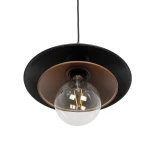 GLOBOSTAR® FERRO 203-0269 Μοντέρνο Κρεμαστό Φωτιστικό Οροφής με Ντουί 1 x E27 AC 220-240V IP20 - Μαύρο & Χάλκινο - Μ30 x Π30 x Υ19cm
