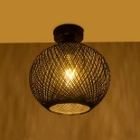 GLOBOSTAR® CORDE 203-0271 Μοντέρνο Φωτιστικό Οροφής με Ντουί 1 x E27 AC 220-240V IP20 - Μαύρο - Μ25 x Π25 x Υ26cm