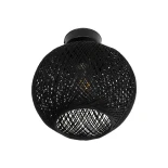 GLOBOSTAR® CORDE 203-0271 Μοντέρνο Φωτιστικό Οροφής με Ντουί 1 x E27 AC 220-240V IP20 - Μαύρο - Μ25 x Π25 x Υ26cm