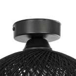 GLOBOSTAR® CORDE 203-0271 Μοντέρνο Φωτιστικό Οροφής με Ντουί 1 x E27 AC 220-240V IP20 - Μαύρο - Μ25 x Π25 x Υ26cm