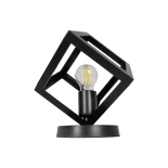 GLOBOSTAR® DISE 203-0272 Μοντέρνο Επιτραπέζιο Φωτιστικό Πορτατίφ με Ντουί 1 x E27 AC 220-240V IP20 - Μαύρο - Μ28 x Π28 x Υ29cm