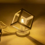 GLOBOSTAR® DISE 203-0273 Μοντέρνο Επιτραπέζιο Φωτιστικό Πορτατίφ με Ντουί 1 x E27 AC 220-240V IP20 - Λευκό - Μ28 x Π28 x Υ29cm